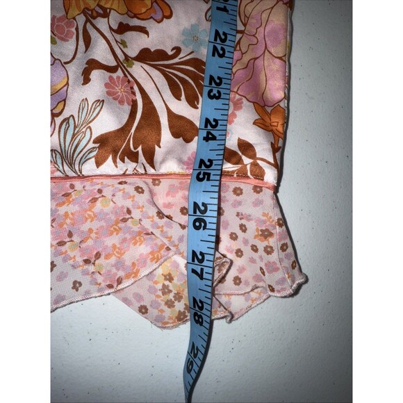 Victorias Secret Romper Women M Small Satin Floral Flounce Mauve Chalk Y2K - Picture 9 of 13
